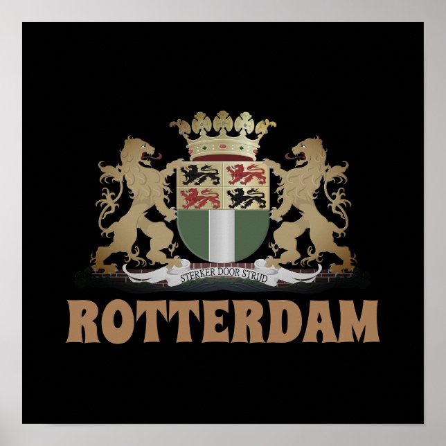 Rotterdam Wappen, Niederlande Poster (Vorne)