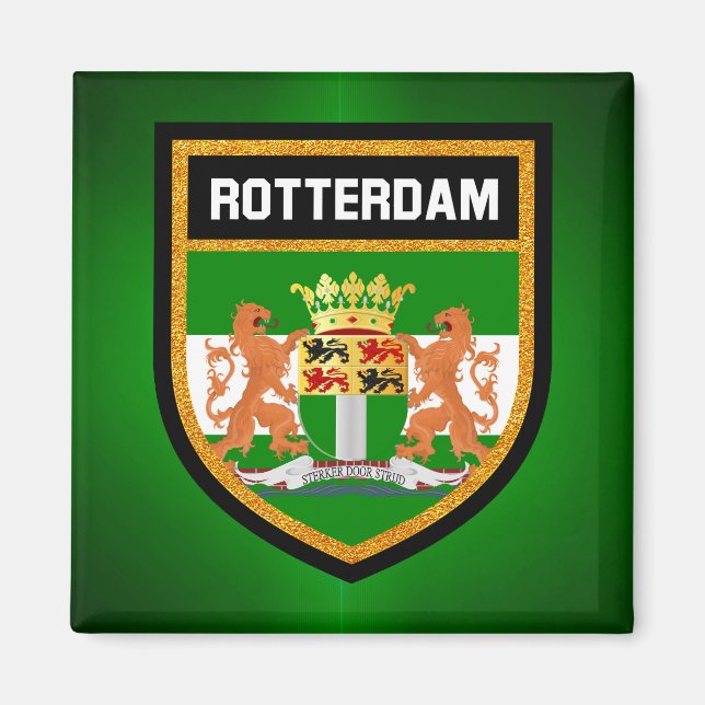 Rotterdamer Flagge Magnet (Vorne)