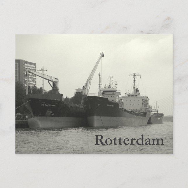Rotterdamer Hafen Postkarte (Vorderseite)
