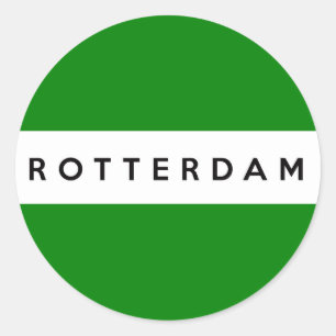 Rotterdamer Stadtflagge - Symbol für die Niederlan Runder Aufkleber