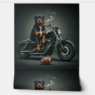 Rottie auf einem Bike Tapete