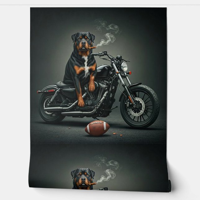 Rottie auf einem Bike Tapete (Abrollen)