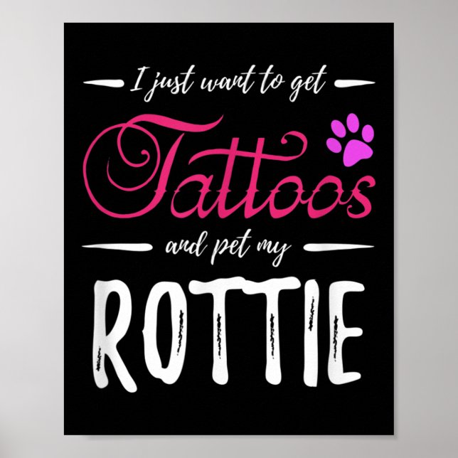 Rottie Dog Lover Tattoo Funny Rottweiler Dog Mama  Poster (Vorne)