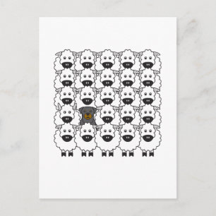 Rottie im Schafe Postkarte