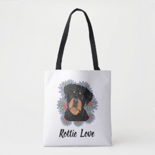 Rottie Love-Tasche – Whimsical Rottweiler Kunst