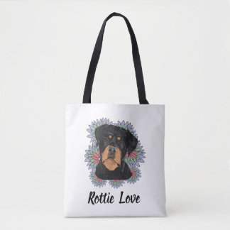 Rottie Love-Tasche – Whimsical Rottweiler Kunst