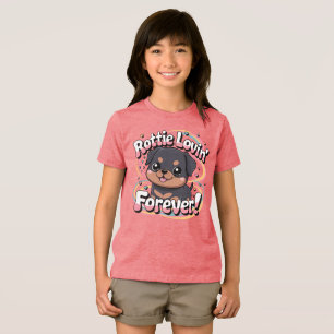 Rottie Lovin’ Forever - Kawaii Chibi Rottweiler Tri-Blend Shirt