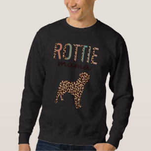 Rottie Mama mit Leopard Print für Rottweiler Hund Sweatshirt