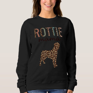 Rottie Mama mit Leopard Print für Rottweiler Hund Sweatshirt