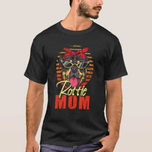 Rottie Mom Rottweiler Hund Vintage Retro Sonnenunt T-Shirt