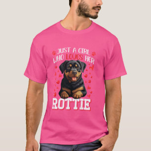 Rottie NUR EIN MÄDCHEN DAS IHREN ROTTWEILER LIEBT T-Shirt