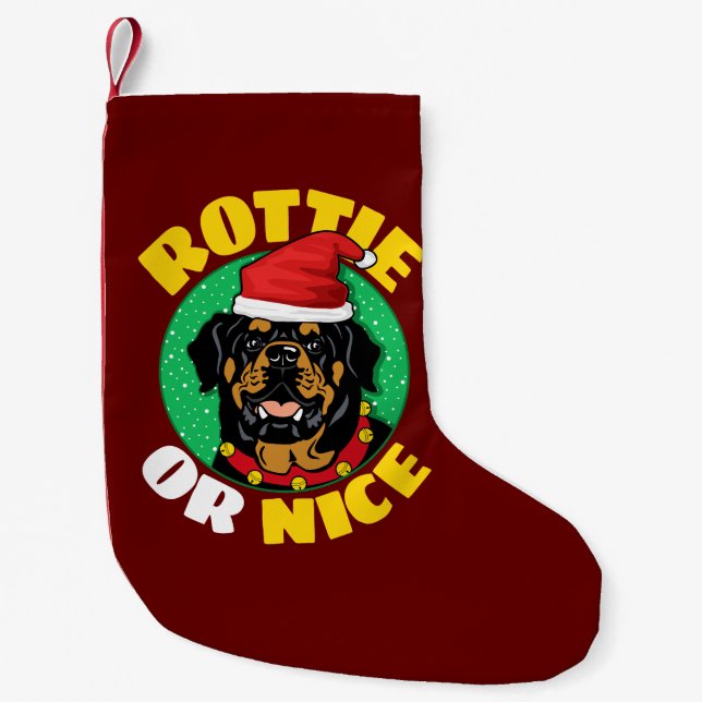 Rottie oder Nice Rottweiler Weihnachten Kleiner Weihnachtsstrumpf (Vorderseite)