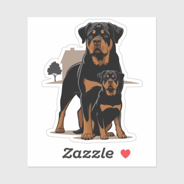 Rottie Puppy, Dog Lover Gift Aufkleber (Blatt)