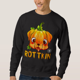 Rottkin Niedlich Rottweiler Puppy Pumpkin Dog Love Sweatshirt