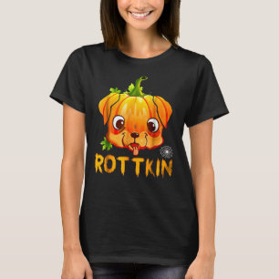 Rottkin Niedlich Rottweiler Puppy Pumpkin Dog Love T-Shirt