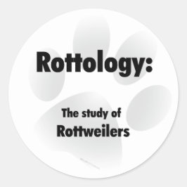Rottology; Study of Rottweilers, Rottweiler, Rott Runder Aufkleber