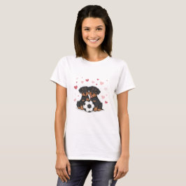 Rottwailers with soccer ball for Valentine's Day T-Shirt