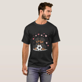 Rottwailers with soccer ball for Valentine's Day T-Shirt