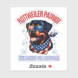 Rottweiler 4. Juli American Flag Brille Aufkleber
