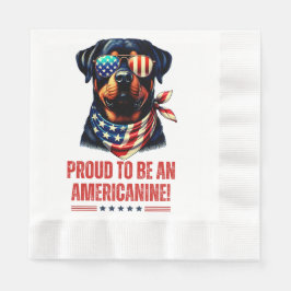 Rottweiler 4. Juli American Flag Brille Serviette