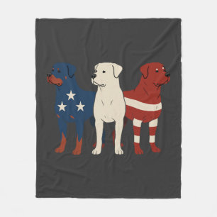 Rottweiler 4. Juli Hunde Liebhaber Männer USA-Flag Fleecedecke