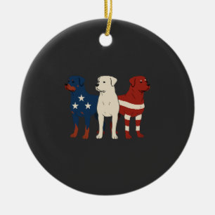 Rottweiler 4. Juli Hunde Liebhaber Männer USA-Flag Keramik Ornament
