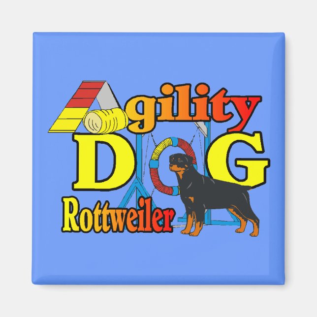 Rottweiler Agility Gips Magnet (Vorne)