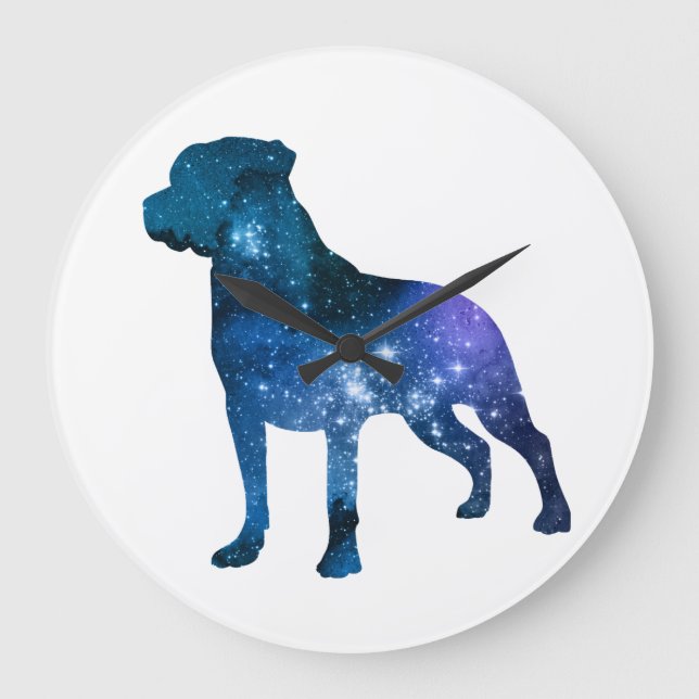 Rottweiler alias Rottie Große Wanduhr (Vorderseite)