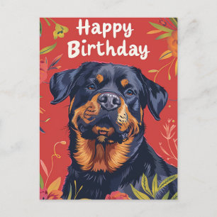 Rottweiler Alles Gute zum Geburtstag  Postkarte