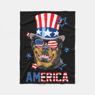 Rottweiler American Flag 4. Juli Patriotischer Hun Fleecedecke