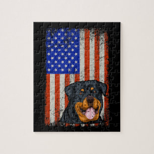 Rottweiler American Flag Rottweiler Puzzle