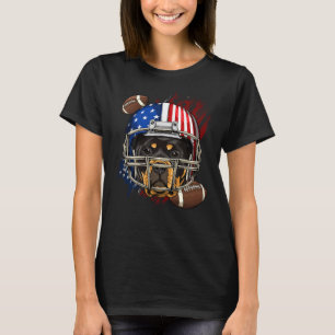 Rottweiler American Football Hund liebt die Flagge T-Shirt