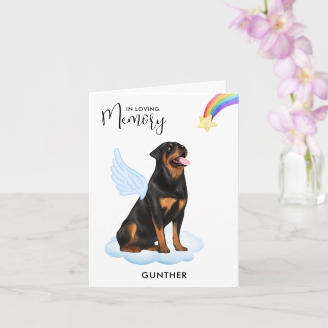 Rottweiler Angel Dog Memorial Pet Loss Beileid Karte (Orchidee)