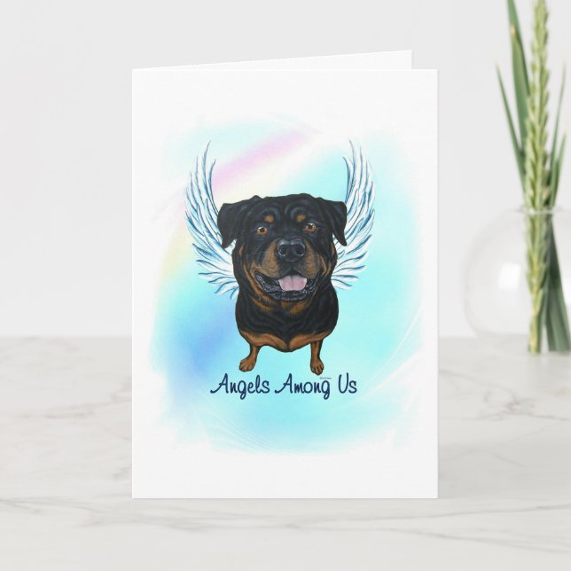 Rottweiler Angel Dog Pet Loss Sympathie Karte (Vorderseite)