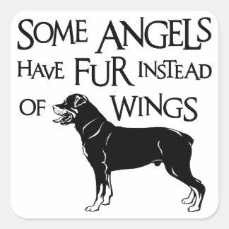 ROTTWEILER ANGEL QUADRATISCHER AUFKLEBER