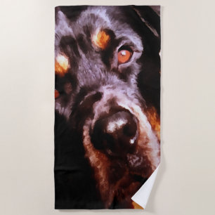 Rottweiler Artistic Pet Portait Strandtuch