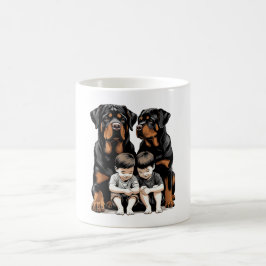 Rottweiler as loyal guardians of kids kaffeetasse