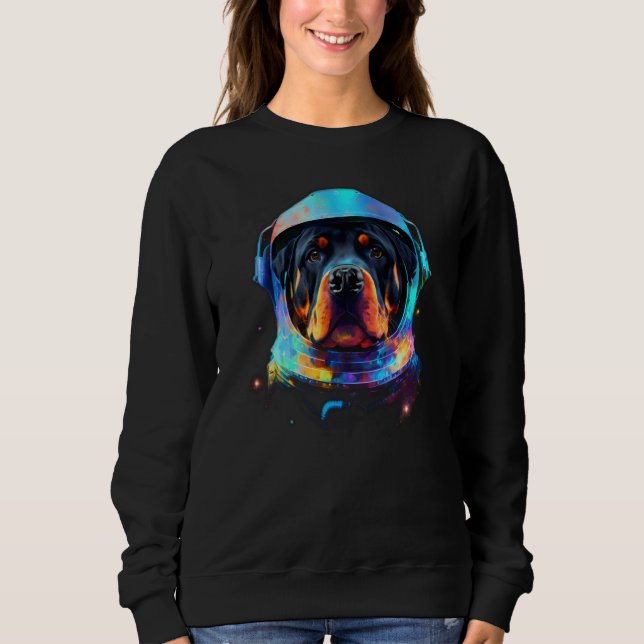 Rottweiler Astronaut Dog in Space Suit Planetary E Sweatshirt (Vorderseite)