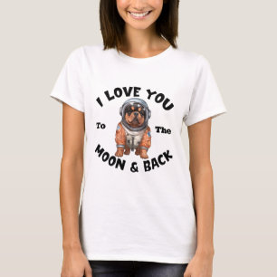 Rottweiler Astronaut I Liebe Sie zum Mond und zurü T-Shirt
