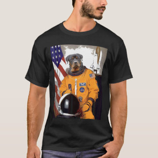 Rottweiler Astronautin Proud Patriotic T-Shirt