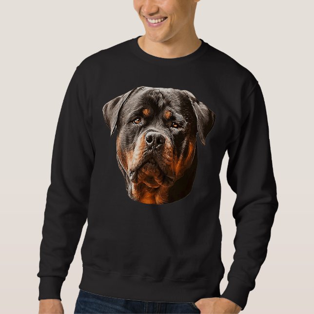 Rottweiler Atemberaubender Hundekopf Sweatshirt (Vorderseite)