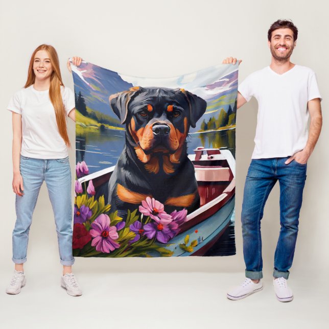 Rottweiler auf dem Paddle: Ein Landschaftliches Ab Fleecedecke (Beispiel)