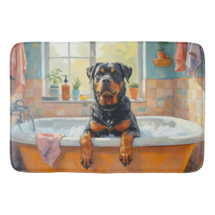 Rottweiler-Badzeit Gemütliche Badezimmer-Dekoratio Badematte