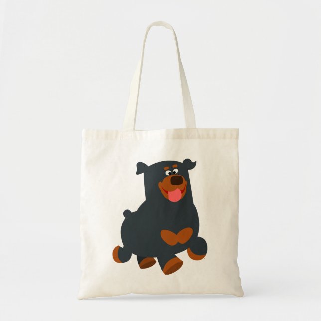 Rottweiler Bag, Cartoon für niedliches Gamboling Tragetasche (Vorne)
