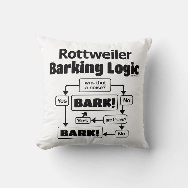 Rottweiler Barking Logic Kissen (Vorderseite)