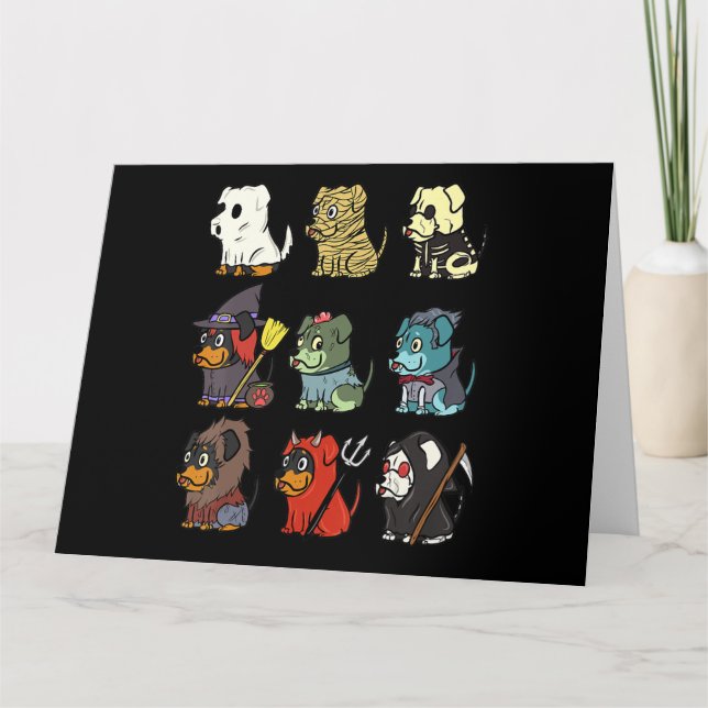 Rottweiler Beängstigend Costumes Funny Hund Hallow Karte (Vorderseite)