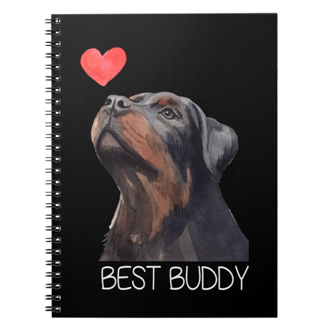 Rottweiler Best Buddy Dog Heart Notizblock (Vorderseite)