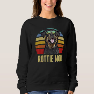 Rottweiler Best Rottie Dog Mama je Retro Sunset B Sweatshirt