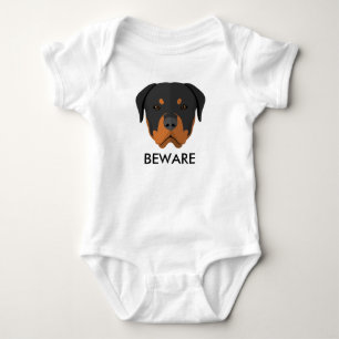 Rottweiler Beware Baby Strampler