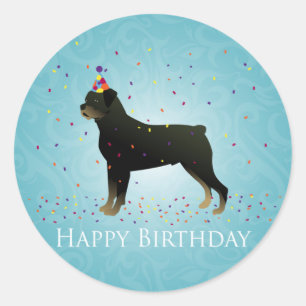 Rottweiler Birthday Design Runder Aufkleber